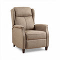 Poltrona reclinabile in tessuto beige con poggiatesta e braccioli dimensioni 85 x 80 x 100cm