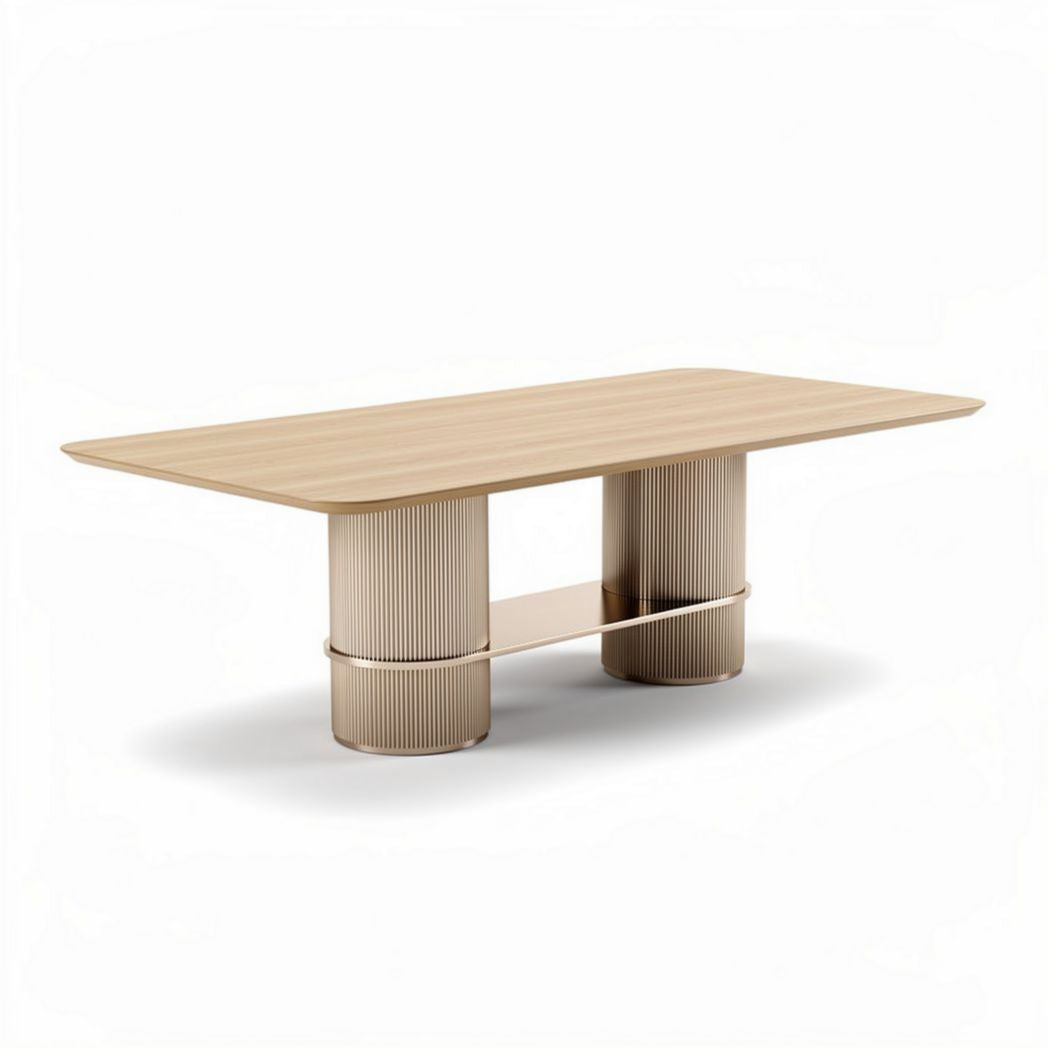 Tavolo da pranzo in legno con finitura naturale 200 x 100 x 75cm