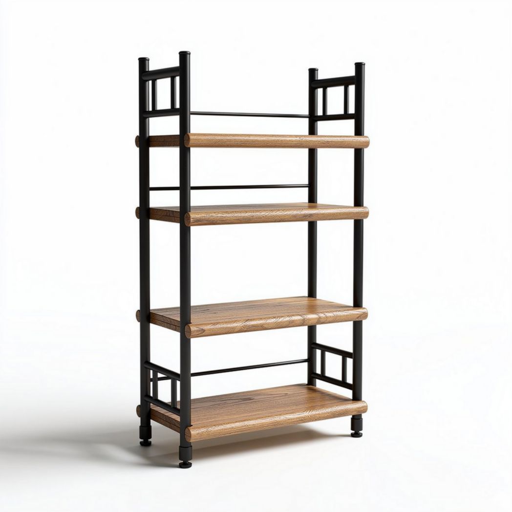 Scaffale in legno e metallo colori naturali dimensioni 80 x 40 x 150cm