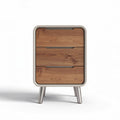 Mobiletto in legno con due cassetti e struttura in metallo 45 x 40 x 60cm