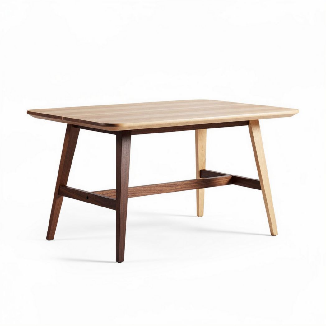 Tavolo rettangolare in legno naturale 150 x 80 x 75cm con gambe di design