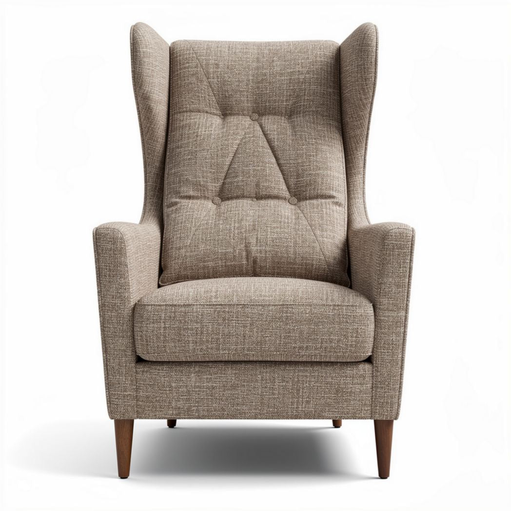 Poltrona reclinabile in tessuto beige con schienale alto 80 x 80 x 100cm