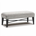 Panca in tessuto grigio con base in legno nero 100 x 40 x 40cm